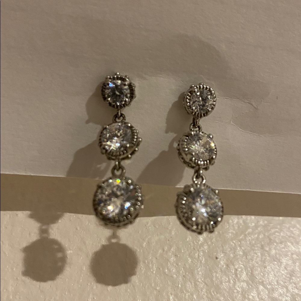 Vintage Lenox CZ Sterling Dangle Earrings